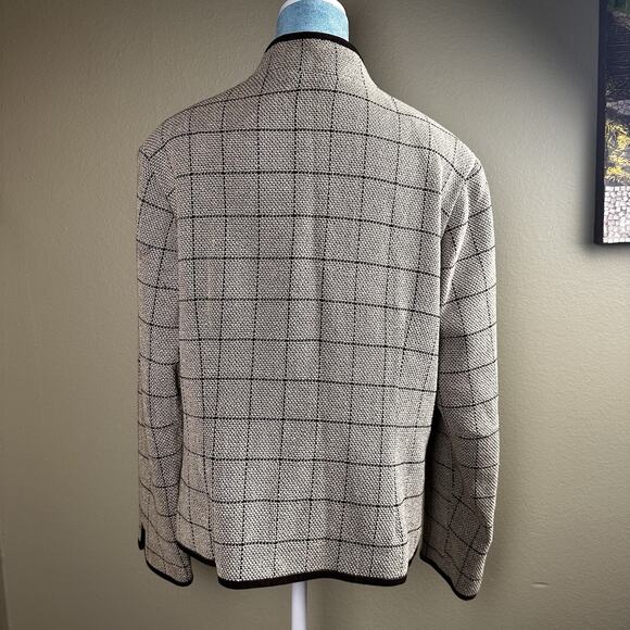 Katherine Kelly Women 14 coat Blazer One top button Beige Brown Wool Cotton - Picture 6 of 16